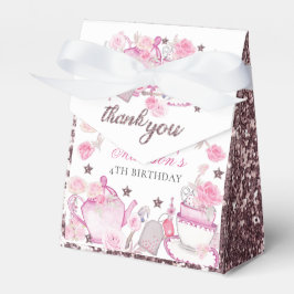 Tee im Wasser Party Personalisiert Rosa Glitzer Geschenkschachtel