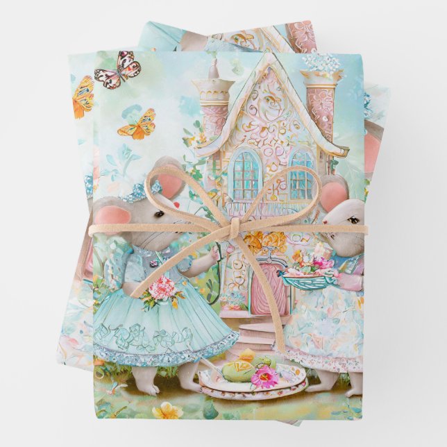 Tee in Gartenillustrierung Geschenkpapier Set (Beispiel)