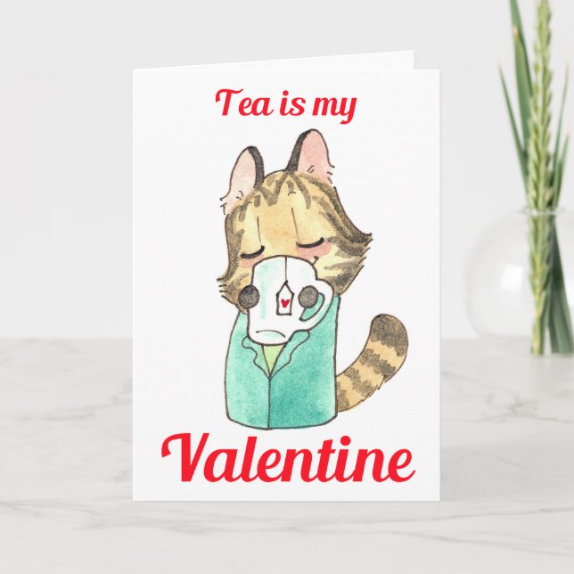 Tee ist mein Valentine Feiertagskarte (Vorderseite)