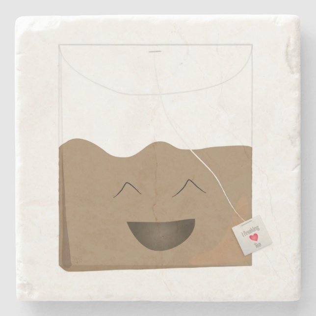 Tee ist meine Tasche Steinuntersetzer (Vorderseite)