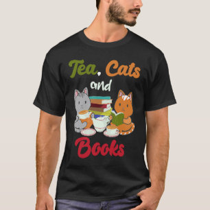 Tee Katzen und Bücher Katze Bücherwurm Teetrinker