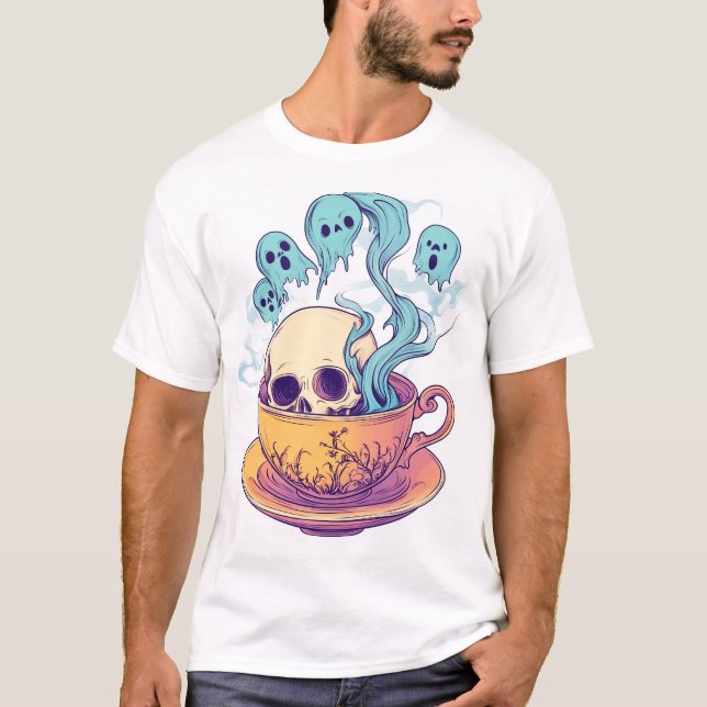 Tee & Knochen � Lustiger entspannter Totenkopf (Vorderseite)