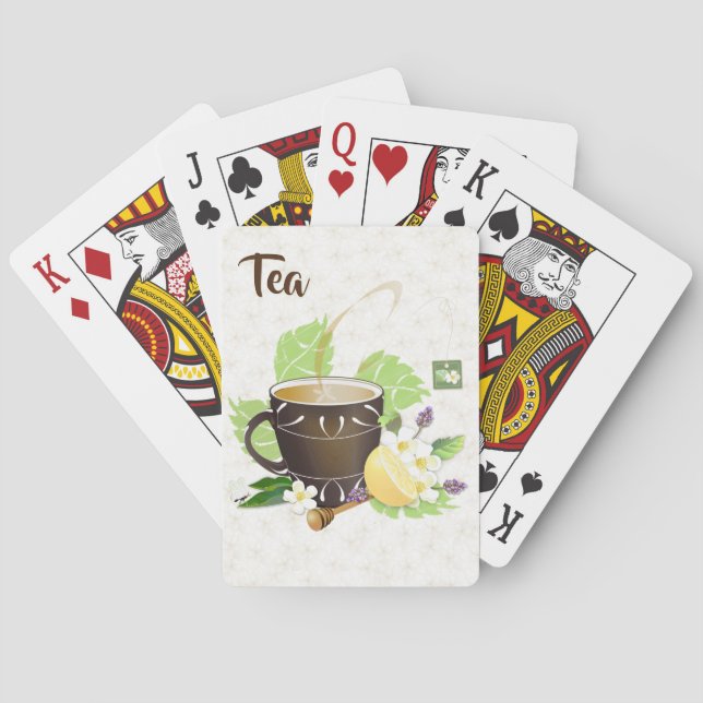 Tee Lemon Honey Botanischer Blumengarten Spielkarten (Rückseite)