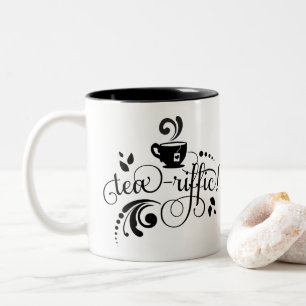 Tee Lover, Tea Drinker, Tee-Tasse, Schwarztypograf Zweifarbige Tasse