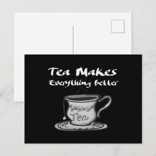 Tee-Lover-Zitat - Tee macht alles besser Postkarte