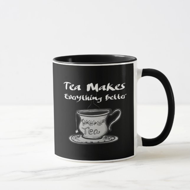 Tee-Lover-Zitat - Tee macht alles besser Tasse (Rechts)