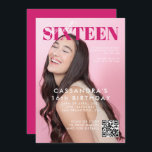 Tee Magazine Cover QR Code 16 . Geburtstag Geburts Einladung<br><div class="desc">Teen Magazine Cover QR Code 16 . Geburtstag Geburtstagseinladung</div>