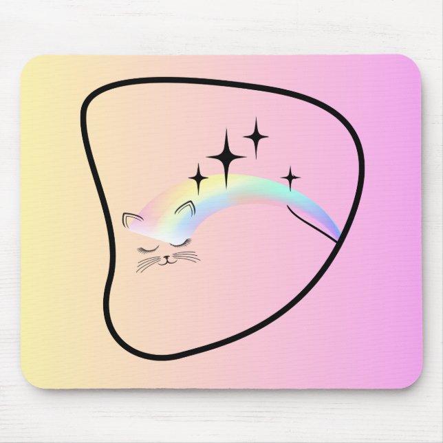 Tee-Maus-Kätzchen Mousepad (Vorne)