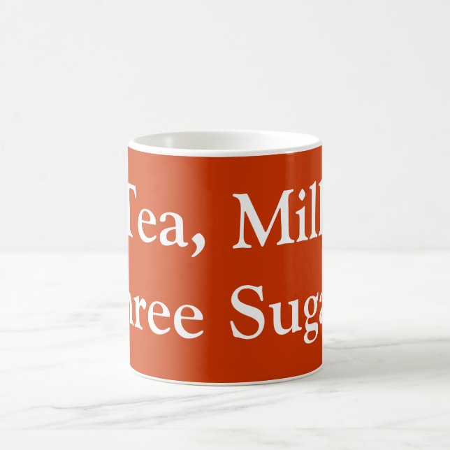 Tee, Milch, Drei Zucker - Meine Bestellung Kaffeetasse (Mittel)