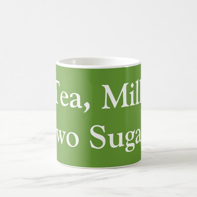 Tee, Milch, zwei Zucker - Meine Bestellung Kaffeetasse (Mittel)