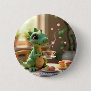 Tee mit einem kleinen Drachen Button