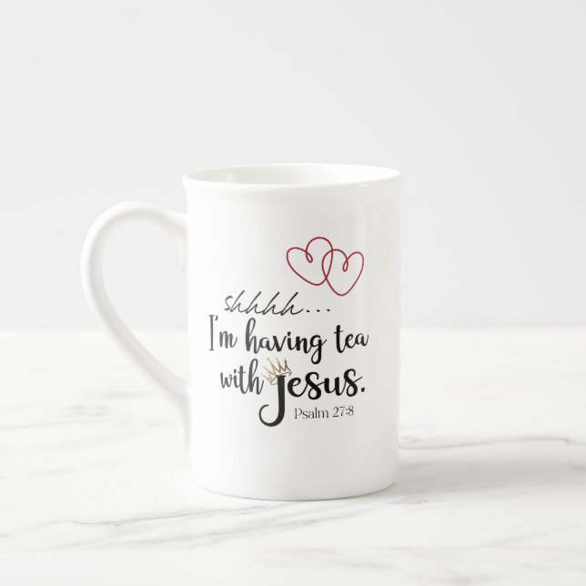 TEE MIT JESUS Christliche ruhige Zeit Prozellantasse (Links)