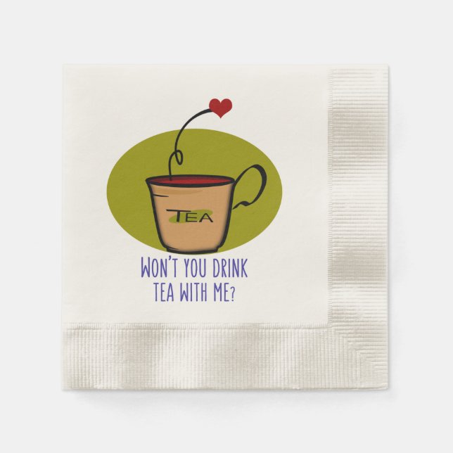 Tee mit mir trinken serviette (Vorderseite)