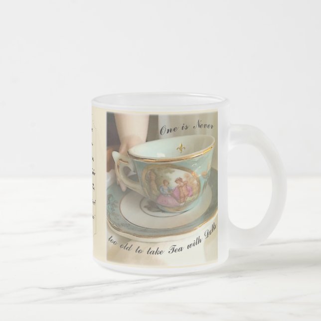 Tee mit Puppen Mattierte Tasse aus Glas (Rechts)
