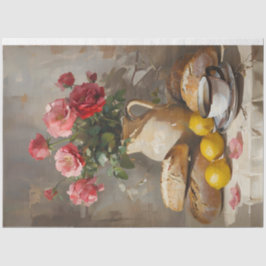 Tee mit Rose-Dekoupage-Tissue Seidenpapier