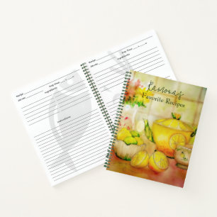 Tee mit Zitrone personalisiertes Rezept Notizbuch