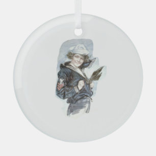 TEE Navy Wellen Glasornament Ornament Aus Glas