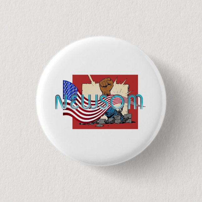 TEE Newsom für Präsident Button (Vorderseite)