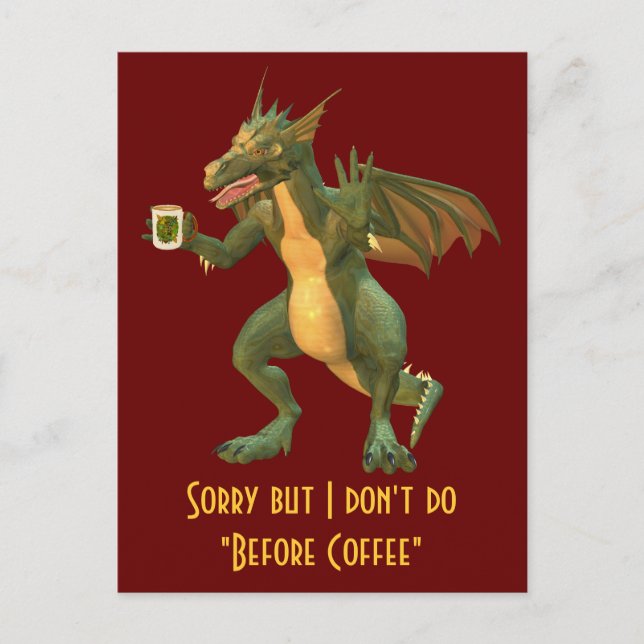 Tee oder Coffee Dragon Postkarte (Vorderseite)