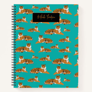 Tee Orange Dschungel Safari Tiger Tier Süß Notizbuch