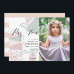 Tee Par-Tee Floral Teekanne Pink Geburtstags-Foto Einladung<br><div class="desc">Dieses niedliche Geburtstag Tee Party Foto Einladung mit einem weißen Hintergrund mit Teekanne und Teebecher mit Blume. Auf der Rückseite ist ein weißer Hintergrund mit rosafarbenen Streifen erkennbar. Personalisieren Sie es für Ihre Bedürfnisse. In meinem Geschäft finden Sie passende Produkte.</div>