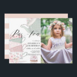 Tee Par-Tee Floral Teekanne Pink Geburtstags-Foto Einladung<br><div class="desc">Dieses niedliche Geburtstag Tee Party Foto Einladung mit einem weißen Hintergrund mit Teekanne und Teebecher mit Blume. Auf der Rückseite ist ein weißer Hintergrund mit rosafarbenen Streifen erkennbar. Personalisieren Sie es für Ihre Bedürfnisse. In meinem Geschäft finden Sie passende Produkte.</div>