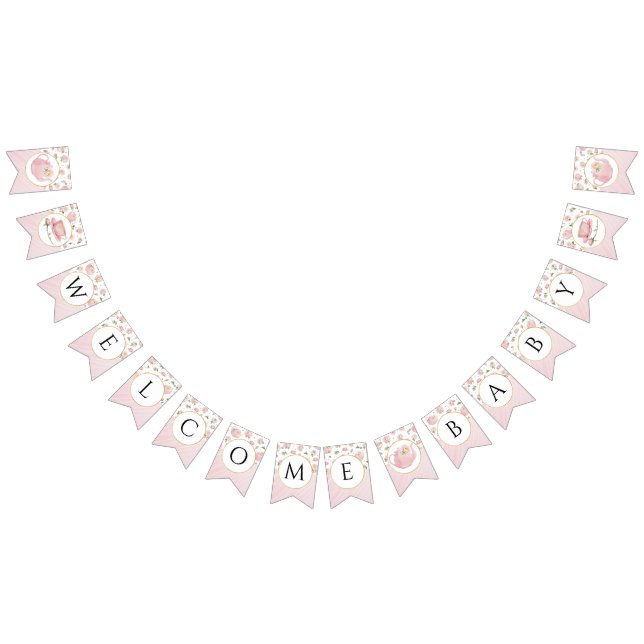 Tee-Party Baby-Dusche Begrüßungsbanner Wimpelkette (Alle)
