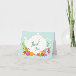 Tee-Party Baby Dusche Teapot Vielen Dank Dankeskarte