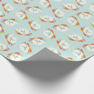 Tee-Party Baby Dusche Teapot Vielen Dank Geschenkpapier