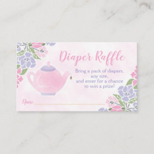 Tee-Party-Baby-Duschen-Windelraffle-Karte Begleitkarte
