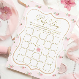 Tee Party Baby Shower Bingo Game Card Einladung