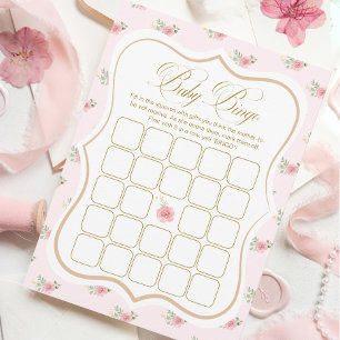 Tee Party Baby Shower Bingo Game Card Einladung