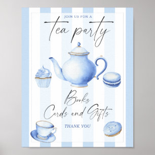 Tee-Party Babydusche Büchskarten und -geschenke Poster