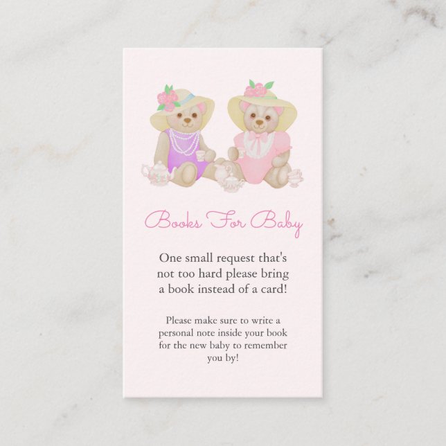Tee-Party Babydusche Buchungskarte Begleitkarte (Vorderseite)