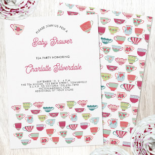 Tee-Party-Babydusche Einladung