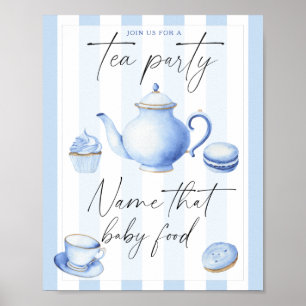 Tee-Party-Babydusche - Name dieses Babynahrung Poster