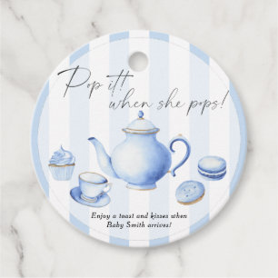 Tee Party Babydusche - Pop! Wenn sie Pop! Geschenkanhänger