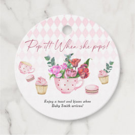 Tee Party Babydusche - Pop! Wenn sie Pop! Geschenkanhänger