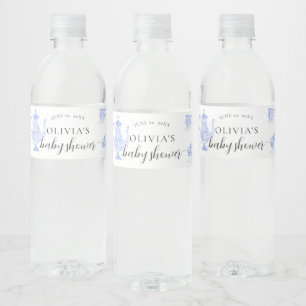 Tee Party Blue China White Lace Boy Baby Dusche