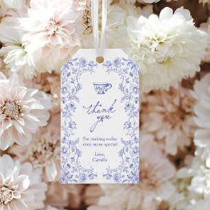 Tee Party Blue Floral Brautparty Gefallen Geschenkanhänger