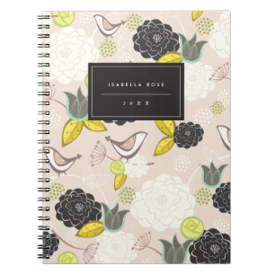 Tee Party Blumenblüten mit Birds Custom Notebook Notizblock
