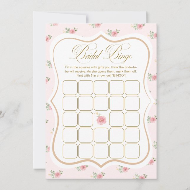 Tee Party Brautparty Bingo Game Card Einladung (Vorderseite)