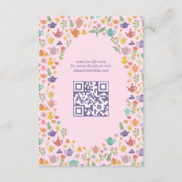 Tee Party Brautparty Niedlich CUSTOM QR Code Begleitkarte