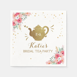 Tee Party Brautparty Paper Napkins Bridal Tee Serviette