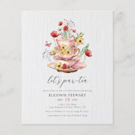 Tee Party Bridal Dusche Wasserfarbe Einladung Flyer