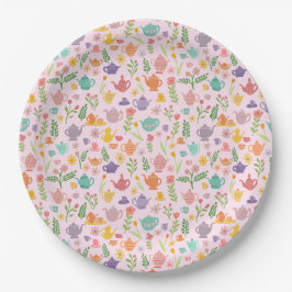 Tee Party Bridal Ostern Frühling Blumenkolorieren Pappteller