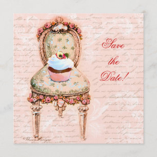 Tee-Party Cupcake & Sessel Save The Date