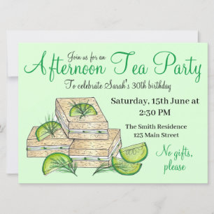 Tee Party-Einladung mit Gurkensandwiches Einladung