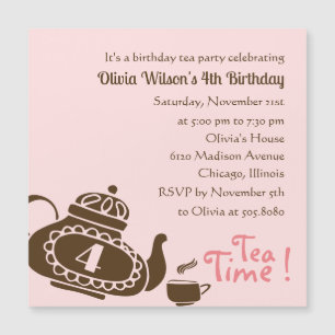 Tee-Party - Einladung von Mädchen zum Geburtstag