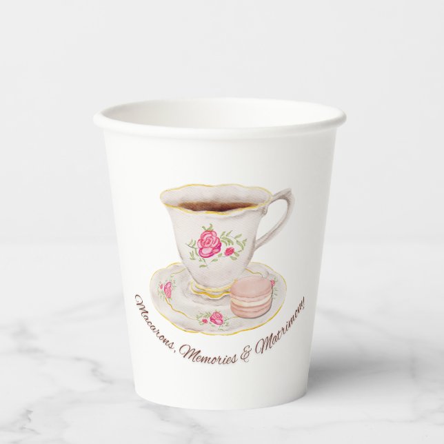Tee Party Elegantes Brautparty Bachelorette Pappbecher (Vorderseite)